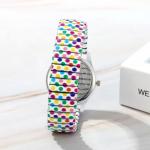 Floral Printed Stretch Band Ladies' Watch
