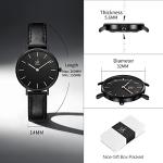 Simple Black Leather Strap Ladies Watch