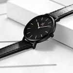 Simple Black Leather Strap Ladies Watch