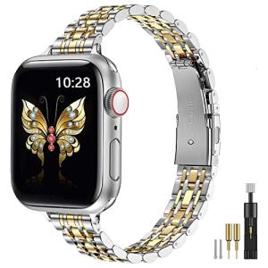 MioHHR Slim Metal Apple Watch Straps for Women