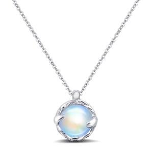 Blue Moonstone Silver Pendant Necklace for Women