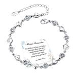 Shiny Silver Heart Bracelet with Adjustable Design
