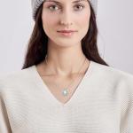 Blue Moonstone Silver Pendant Necklace for Women