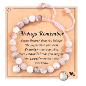 Adjustable Pink Zebra Healing Crystal Bracelet