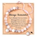 Adjustable Pink Zebra Healing Crystal Bracelet