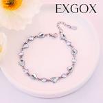 Shiny Silver Heart Bracelet with Adjustable Design