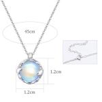 Blue Moonstone Silver Pendant Necklace for Women