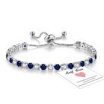 Blue Sterling Silver Tennis Bracelet for Women