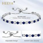 Blue Sterling Silver Tennis Bracelet for Women