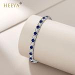 Blue Sterling Silver Tennis Bracelet for Women