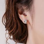 Heart-Shaped Silver Stud Earrings for Women