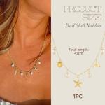 Charming Gold Shell and Moon Star Necklace