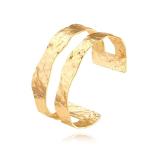 Boho Hammered Gold Cuff Bracelet for Women