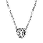 Pandora Timeless Women's Silver Heart Necklace with Gift Box