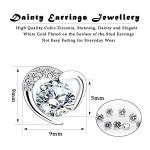 Heart-Shaped Silver Stud Earrings for Women