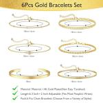 Gold Bracelet Set for Women - 6 Pieces