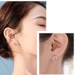 Heart-Shaped Silver Stud Earrings for Women