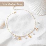 Charming Gold Shell and Moon Star Necklace