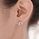 Heart-Shaped Silver Stud Earrings for Women