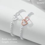 S925 Sterling Silver Best Friend Bracelet with Hearts