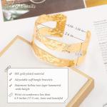 Boho Hammered Gold Cuff Bracelet for Women