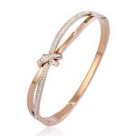 Rose Gold Knot Bracelet with Crystals for Women