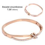 Rose Gold Knot Bracelet with Crystals for Women