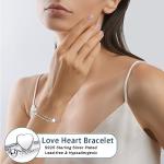 Silver Heart Charm Bracelet for Women