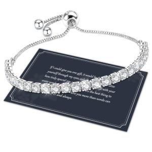 Stylish Adjustable Silver Tennis Bracelet for Women