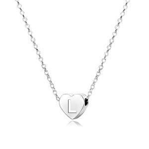 S925 Silver A-Z Heart Pendant Necklace for Women