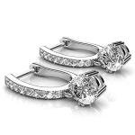 LILOVE Silver Hoop Earrings with Crystal Sparkle