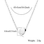 S925 Silver A-Z Heart Pendant Necklace for Women