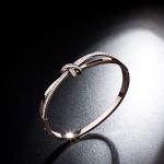 Rose Gold Knot Bracelet with Crystals for Women