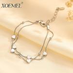 Silver Heart Charm Bracelet for Women