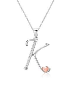 Dainty Sterling Silver Initial Necklace for Women