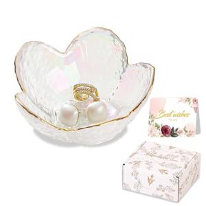Chic White Flower Jewelry Dish for Organizing