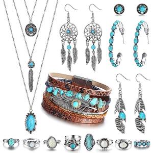 Bohemian Turquoise Jewelry Set for Women