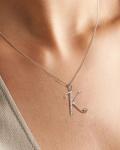 Dainty Sterling Silver Initial Necklace for Women