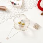 Chic White Flower Jewelry Dish for Organizing