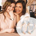 Rose Gold Hoops with CZ for Women