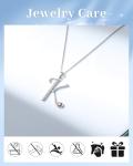 Dainty Sterling Silver Initial Necklace for Women