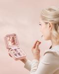 Compact Travel Jewellery Box with Mirror in Jelly Pink