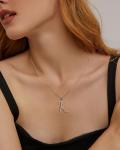 Dainty Sterling Silver Initial Necklace for Women