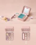 Compact Travel Jewellery Box with Mirror in Jelly Pink