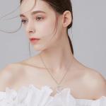 Lily Silver Heart Initial Necklace for Women