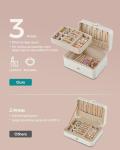 Compact Travel Jewellery Box in Cloud White