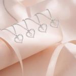 Lily Silver Heart Initial Necklace for Women