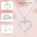 Lily Silver Heart Initial Necklace for Women