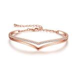 Rose Gold Minimalistic Bracelet with Cubic Zirconia