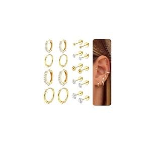 9 Pairs Gold Earrings Set for Women